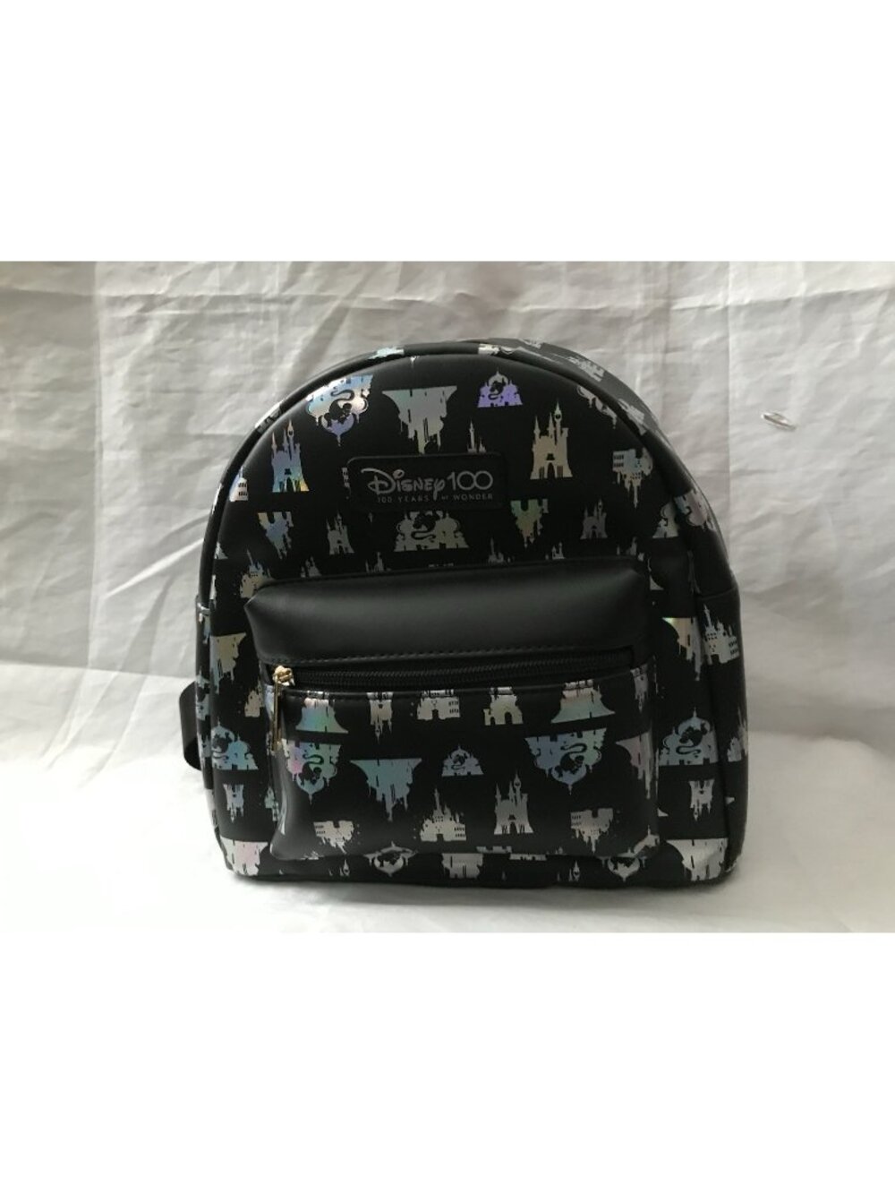 Disney 100 Years of Wonder Mini Backpack Bioworld Black Iridescent Castle Bag